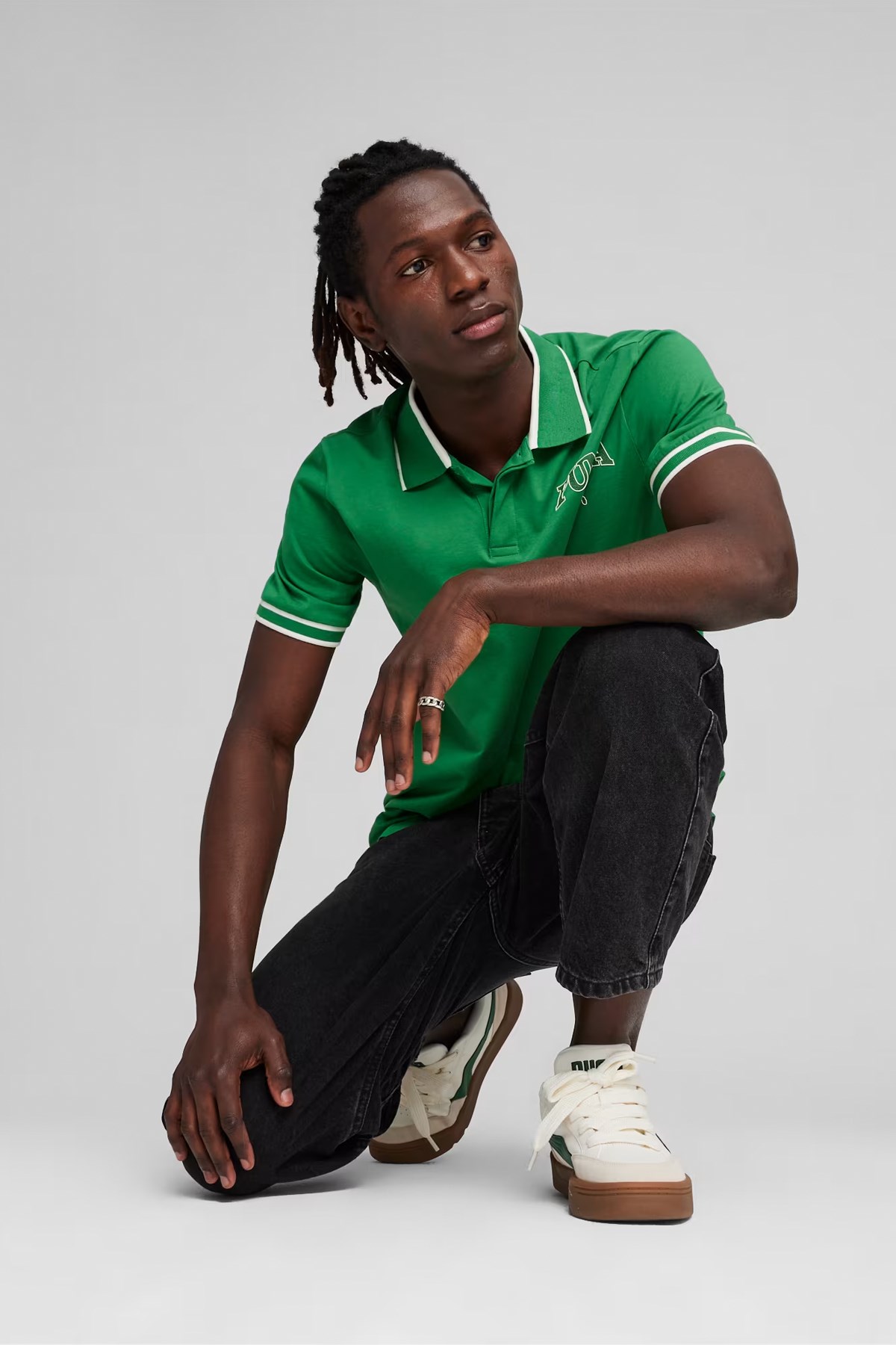 Puma Squad Erkek Polo Yaka Tişört 67948286 Yeşil