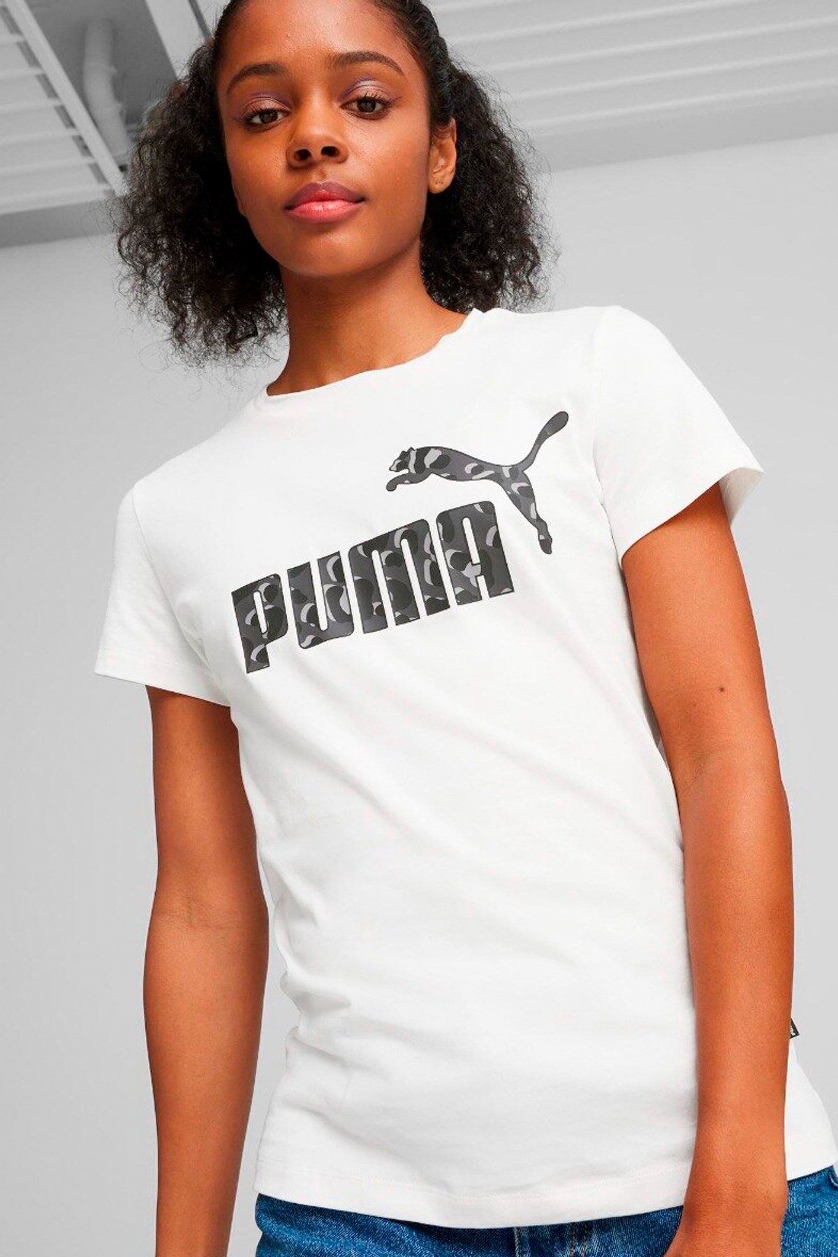 Puma Ess+ Anımal Graphic Kadın Tişört 67978402 Beyaz