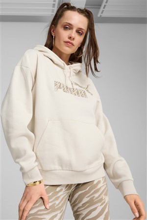 Puma Ess Animal Fl Kadın Sweatshirt 68149287 Bej