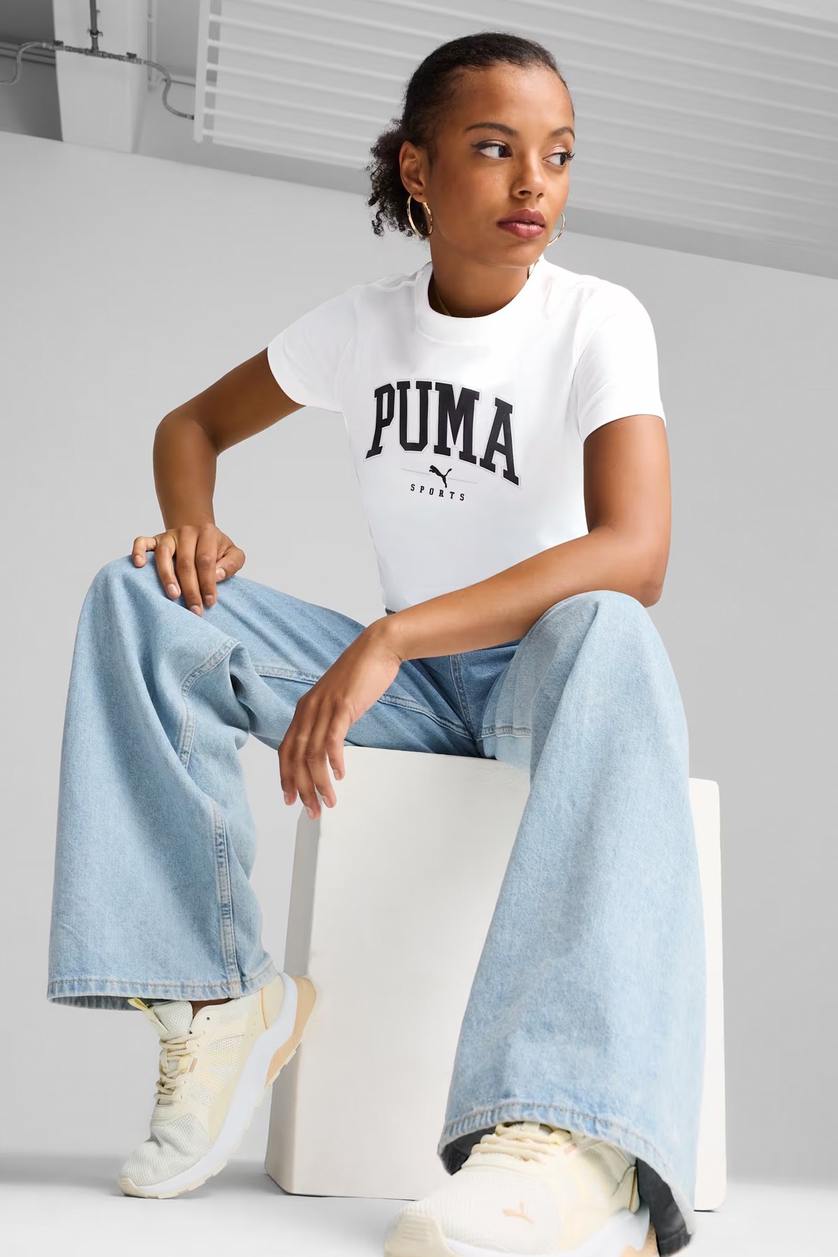 Puma Squad Graphic Kadın Tişört 68153702 Beyaz