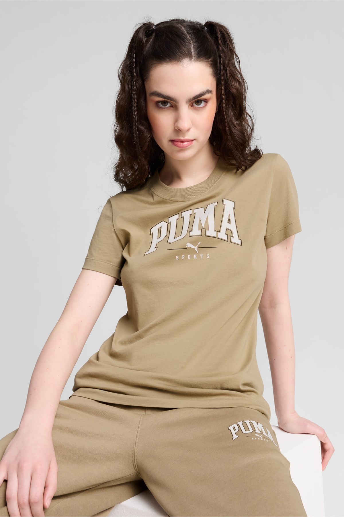 Puma Squad Graphic Kadın Tişört 68153767 Bej