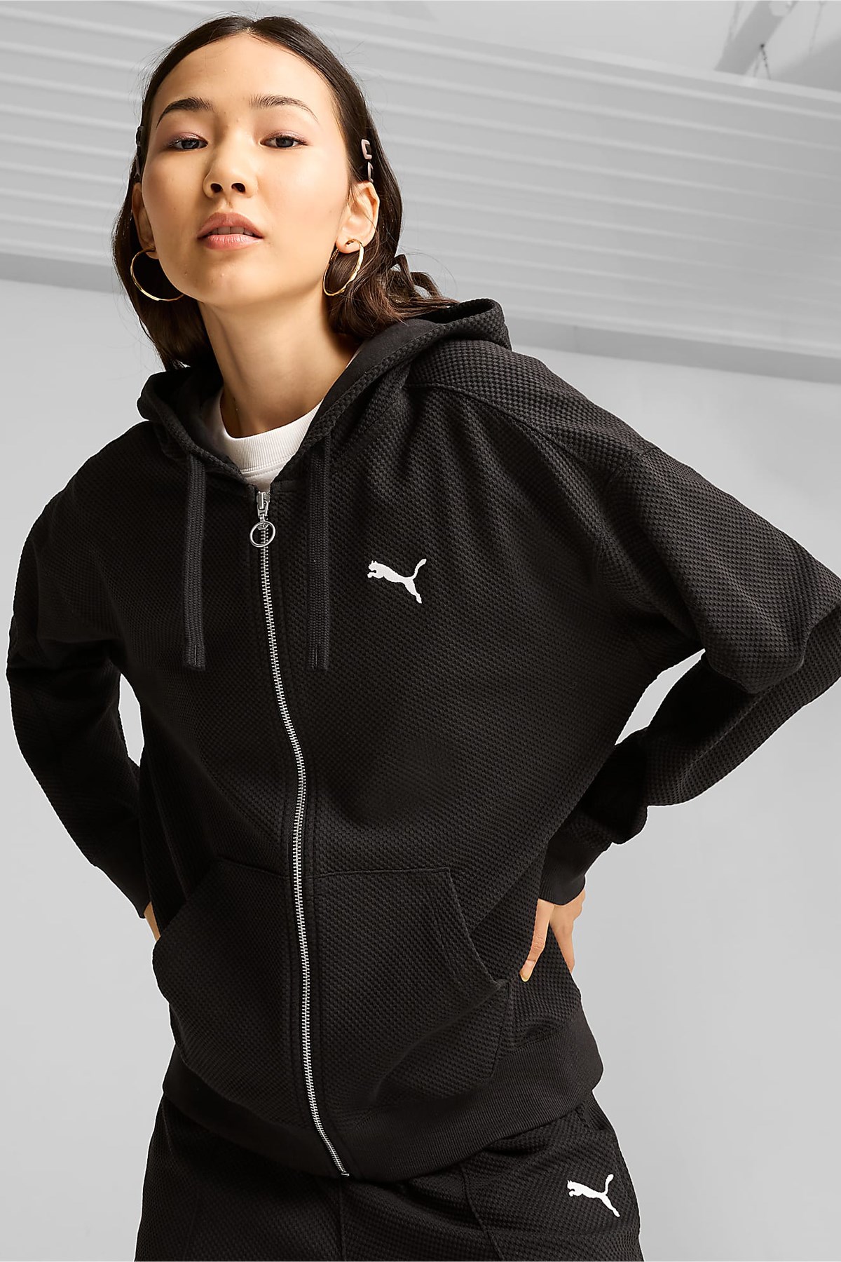 Puma Her Full-Zip Kadın Sweatshirt 68163101 Siyah
