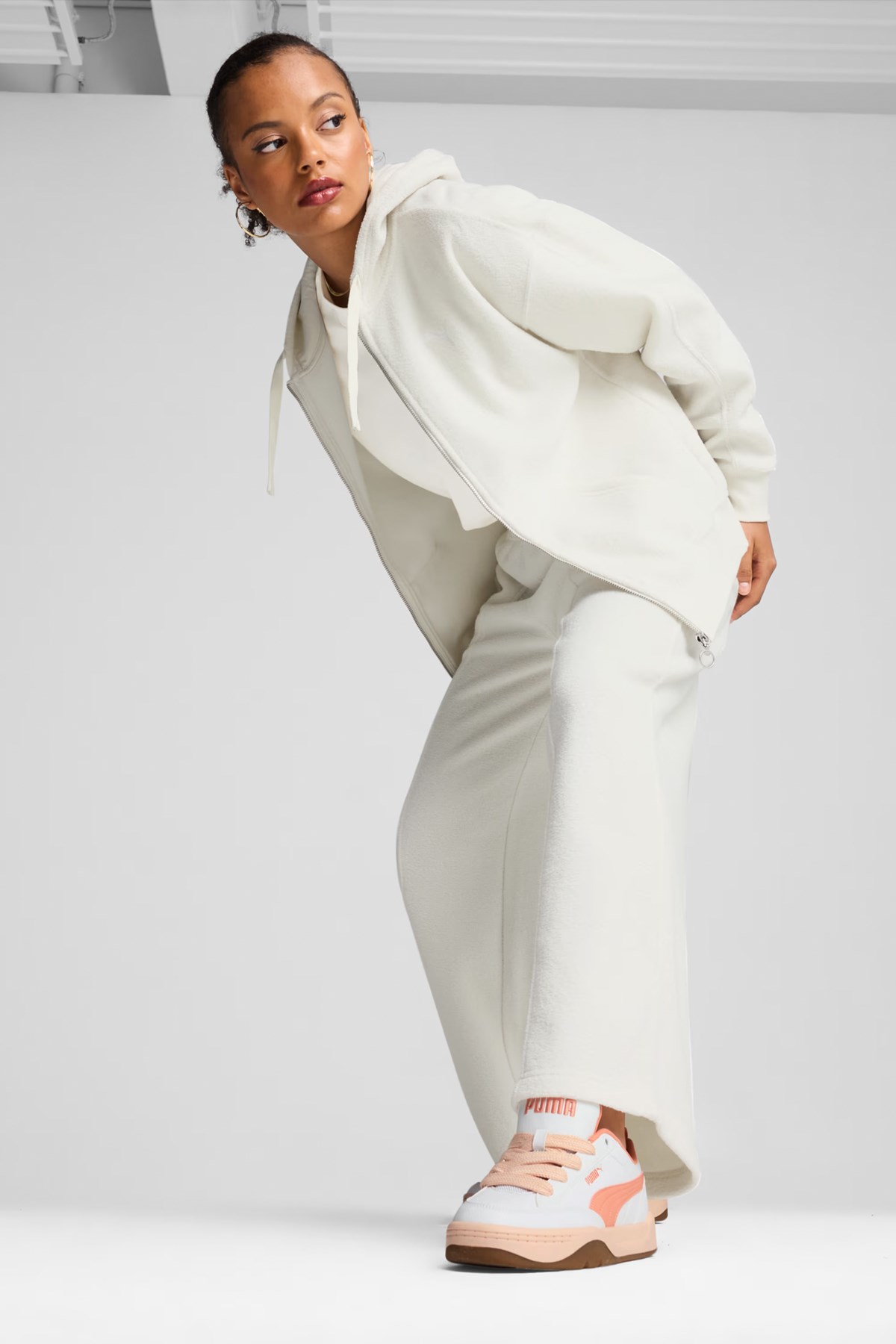 Puma Her Full-Zip Kadın Sweatshirt 68163605 Gri