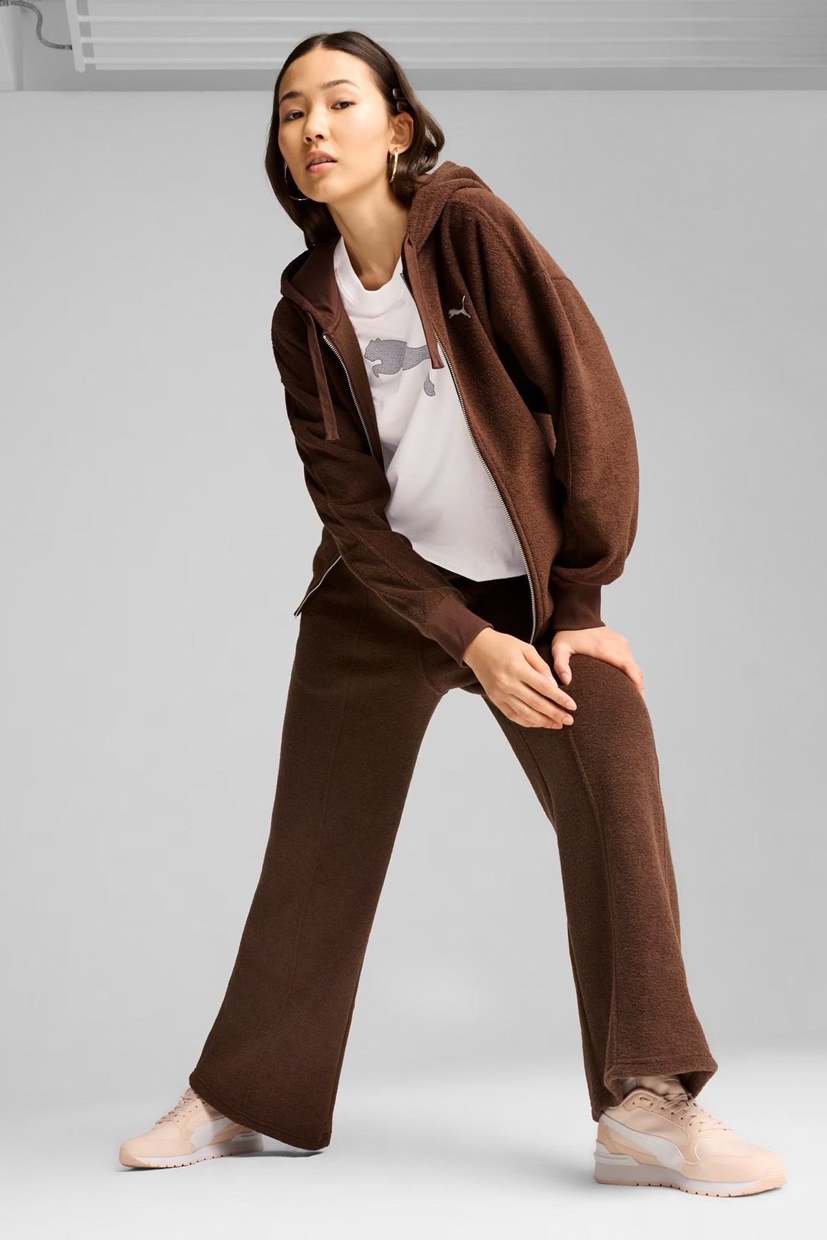 Puma Her Full-Zip Kadın Sweatshirt 68163665 Kahverengi