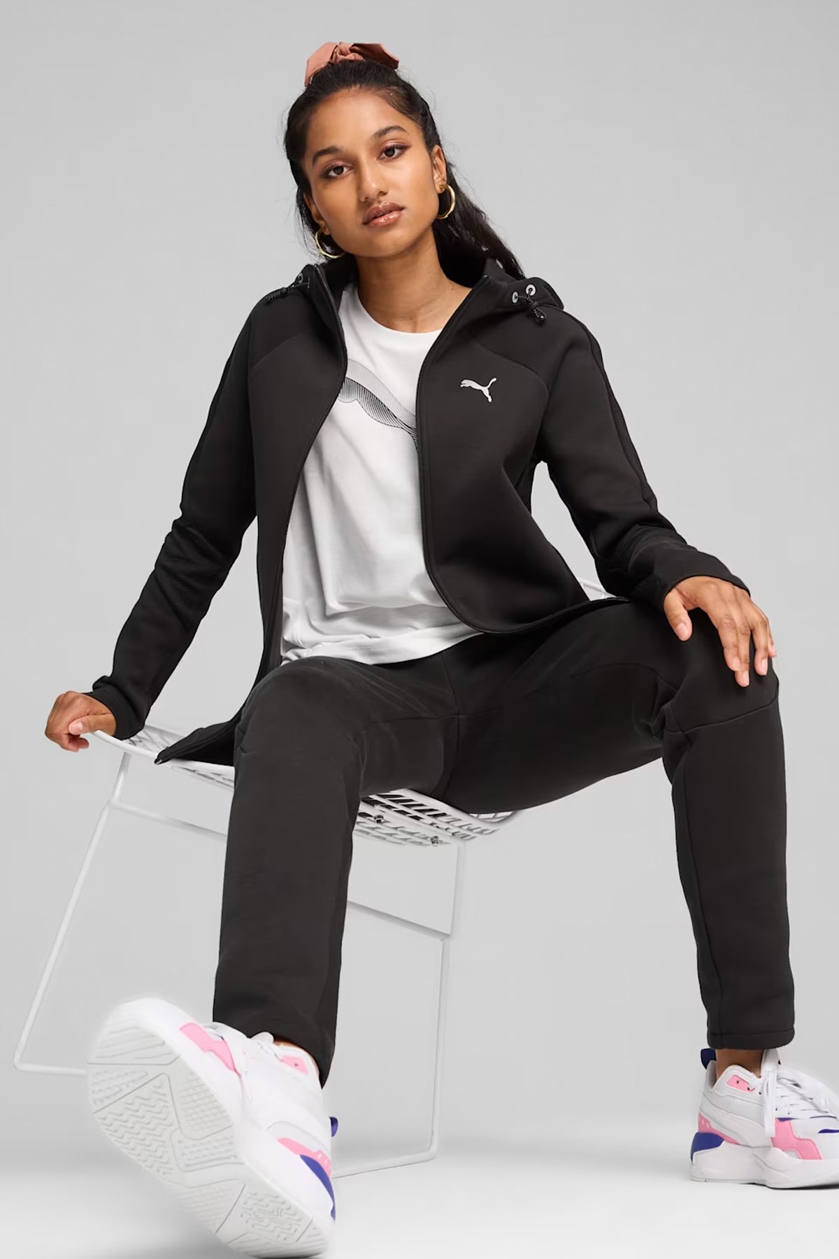 Puma Evostripe Full-Zip Kadın Sweatshirt 68167001 Siyah