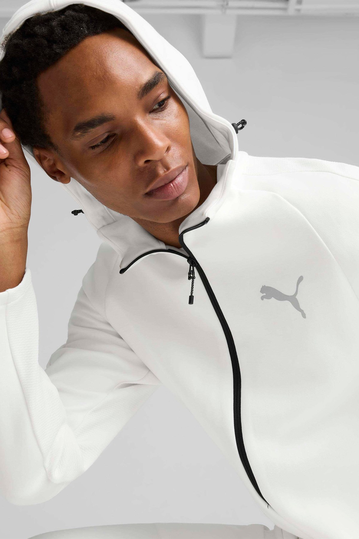 Puma Evostripe Full-Zip Erkek Sweatshirt 68170002 Beyaz