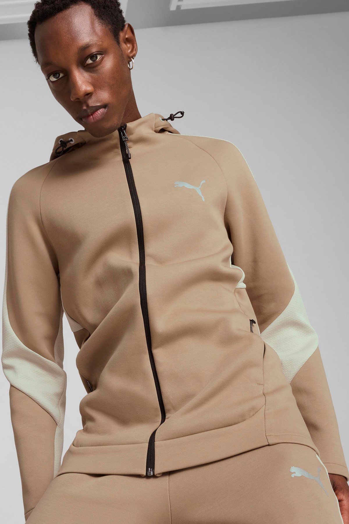 Puma Evostripe Full-Zip Erkek Sweatshirt 68170067 Bej