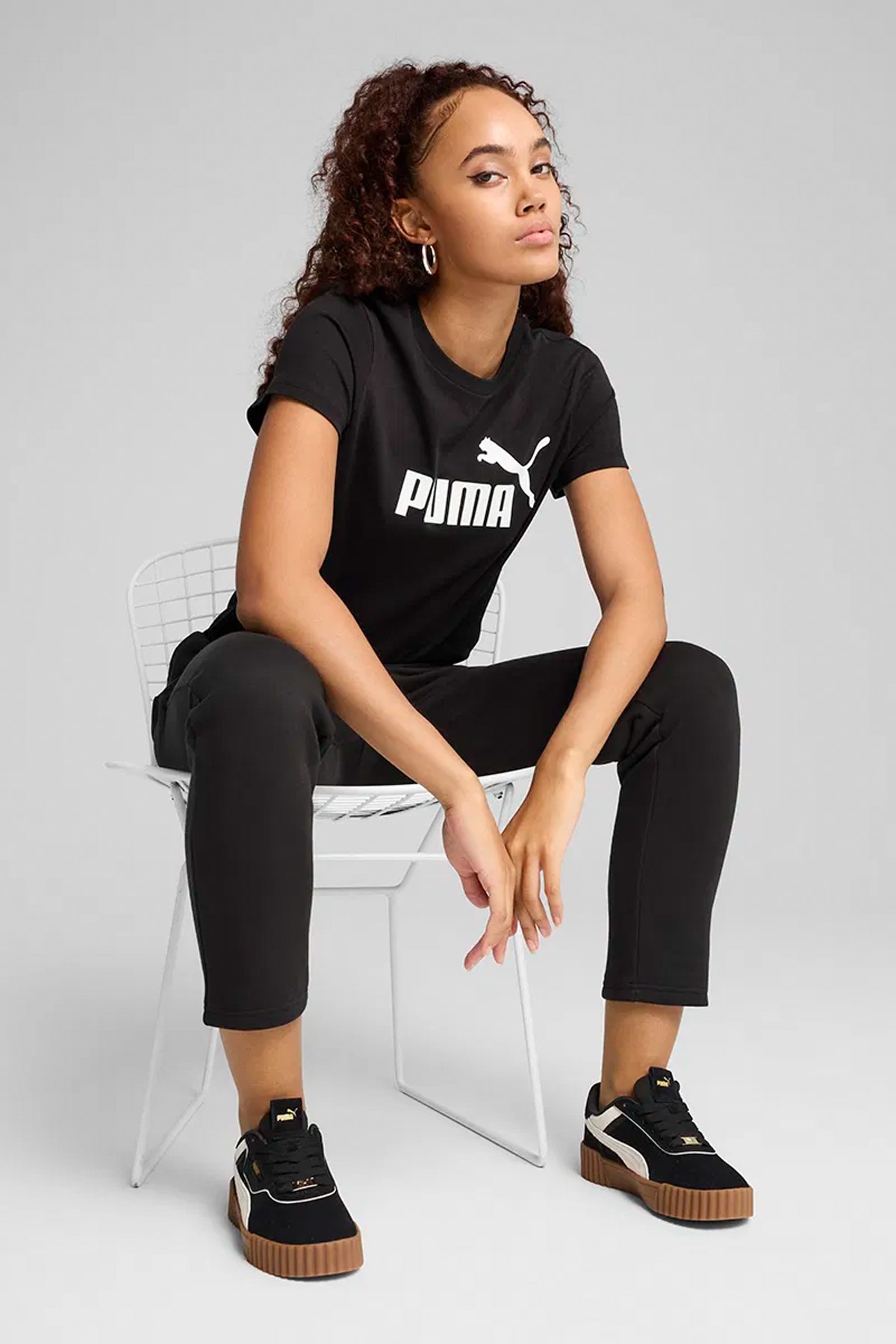 Puma Ess No. 1 Logo Kadın Tişört 68237001 Siyah