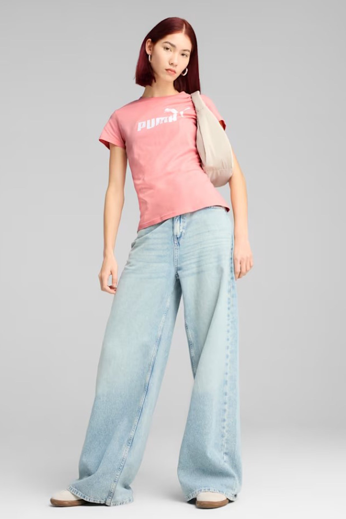 Puma Ess No. 1 Logo Kadın Tişört 68237118 Pembe