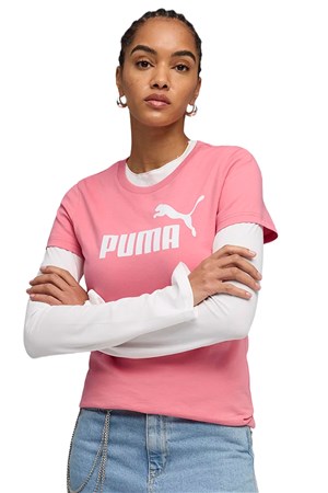 Puma Ess No. 1 Kadın Tişört 68237125 Pembe