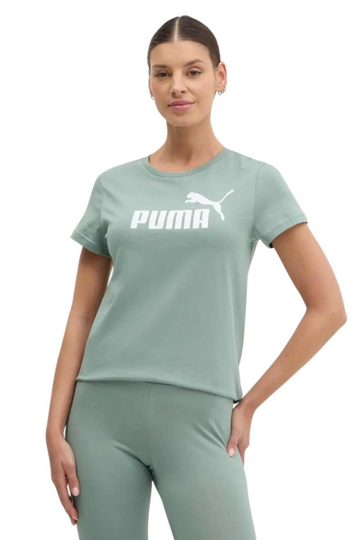 Puma Ess No. 1 Logo Kadın Tişört 68237130 Yeşil