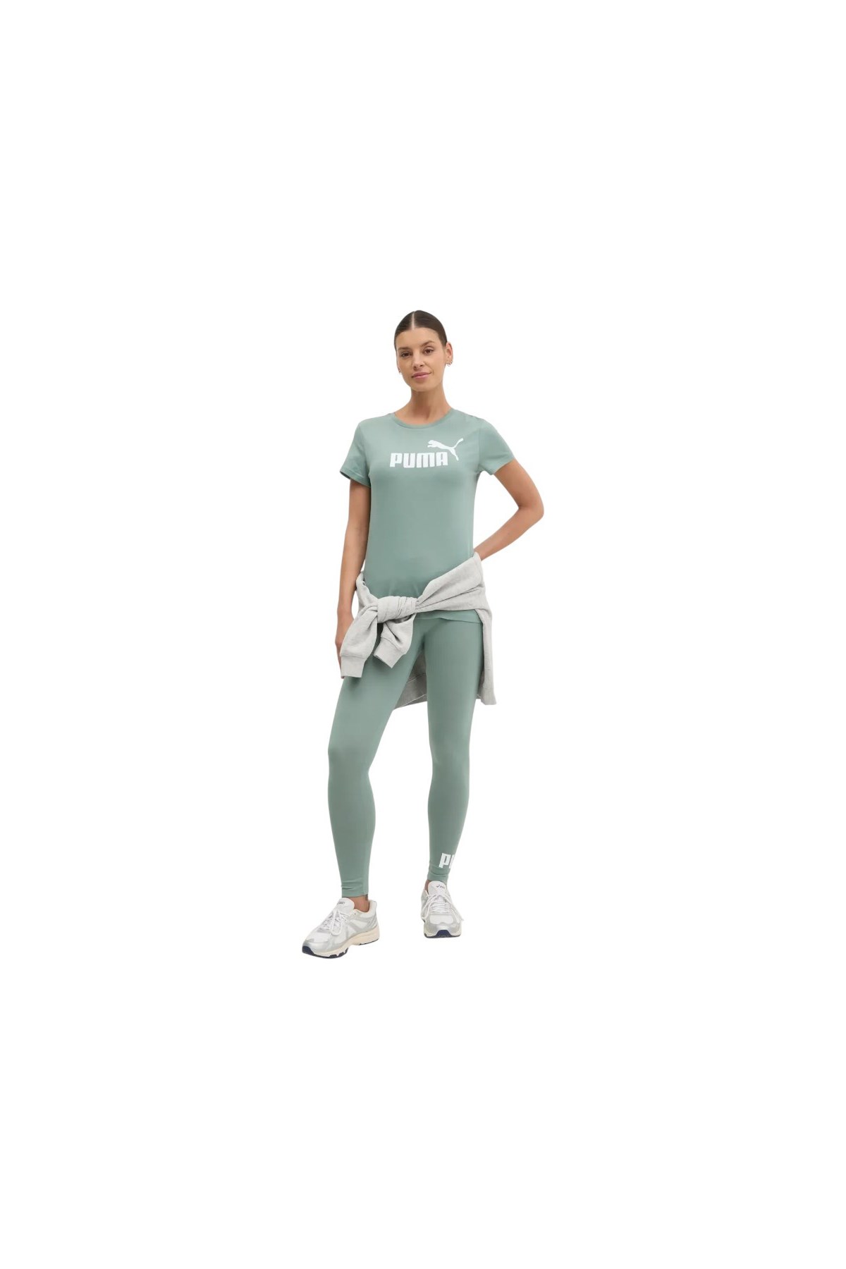 Puma Ess No. 1 Logo Kadın Tişört 68237130 Yeşil