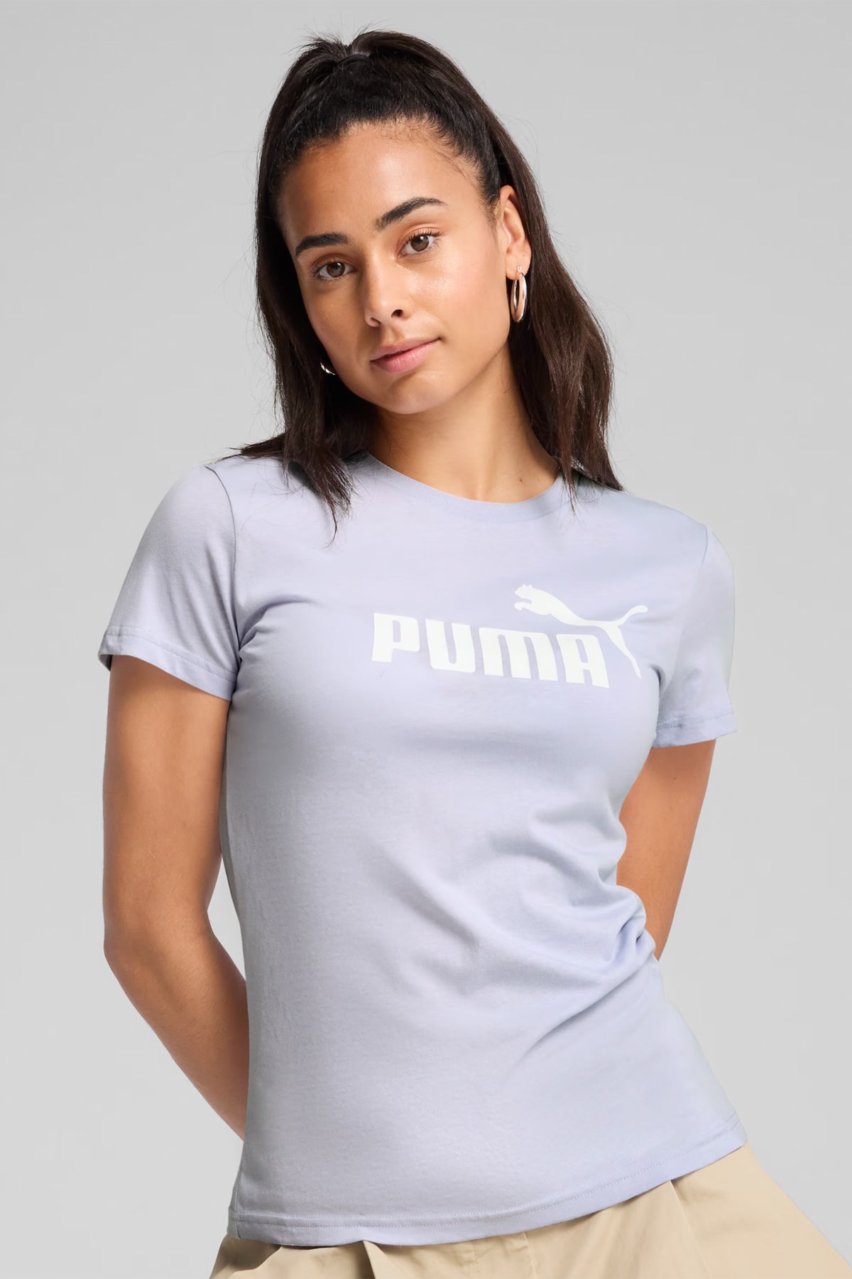 Puma Ess No. 1 Logo Kadın Tişört 68237147 Mavi