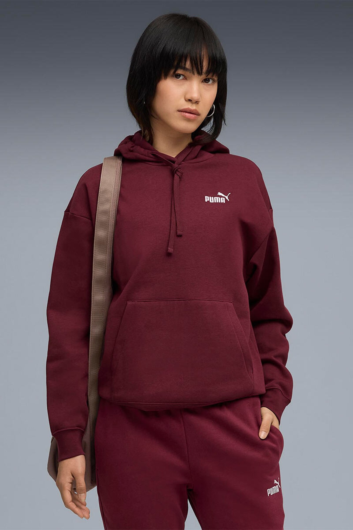 Puma Ess Small Kadın Sweatshirt Bordo