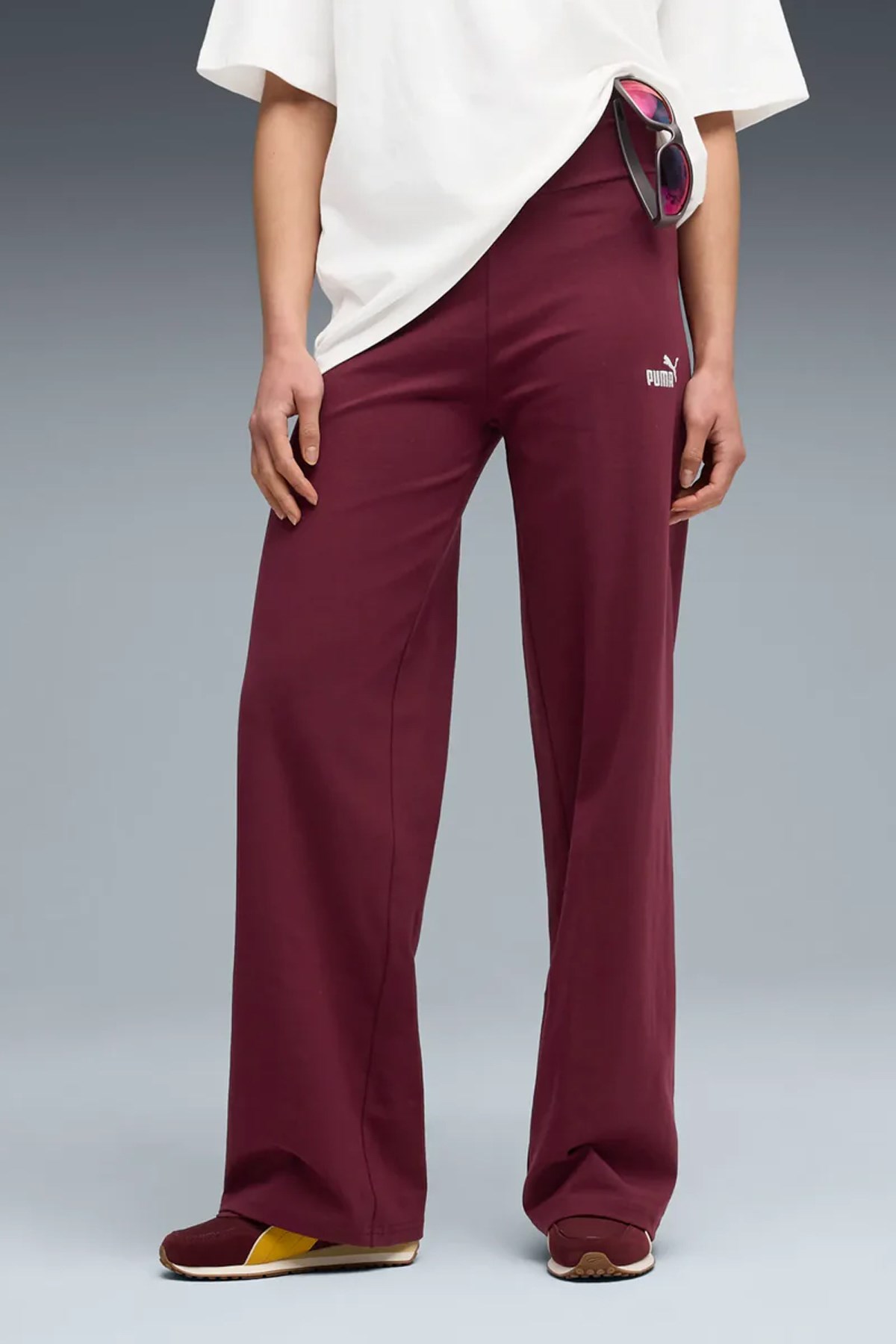 Puma Ess Logo High-Waist Kadın Tayt Bordo