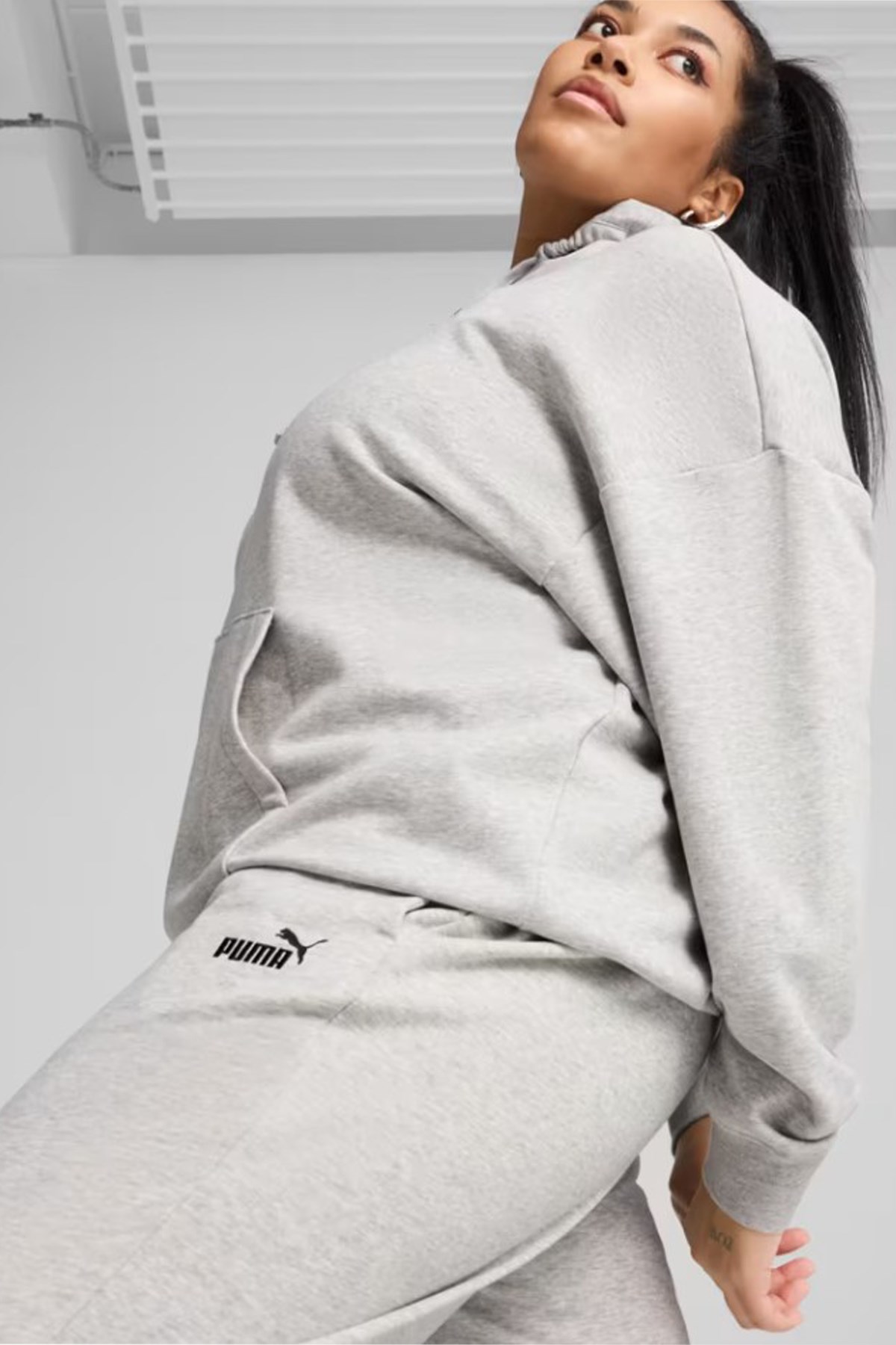 Puma Ess No. 1 Logo Kadın Eşofman Altı Gri