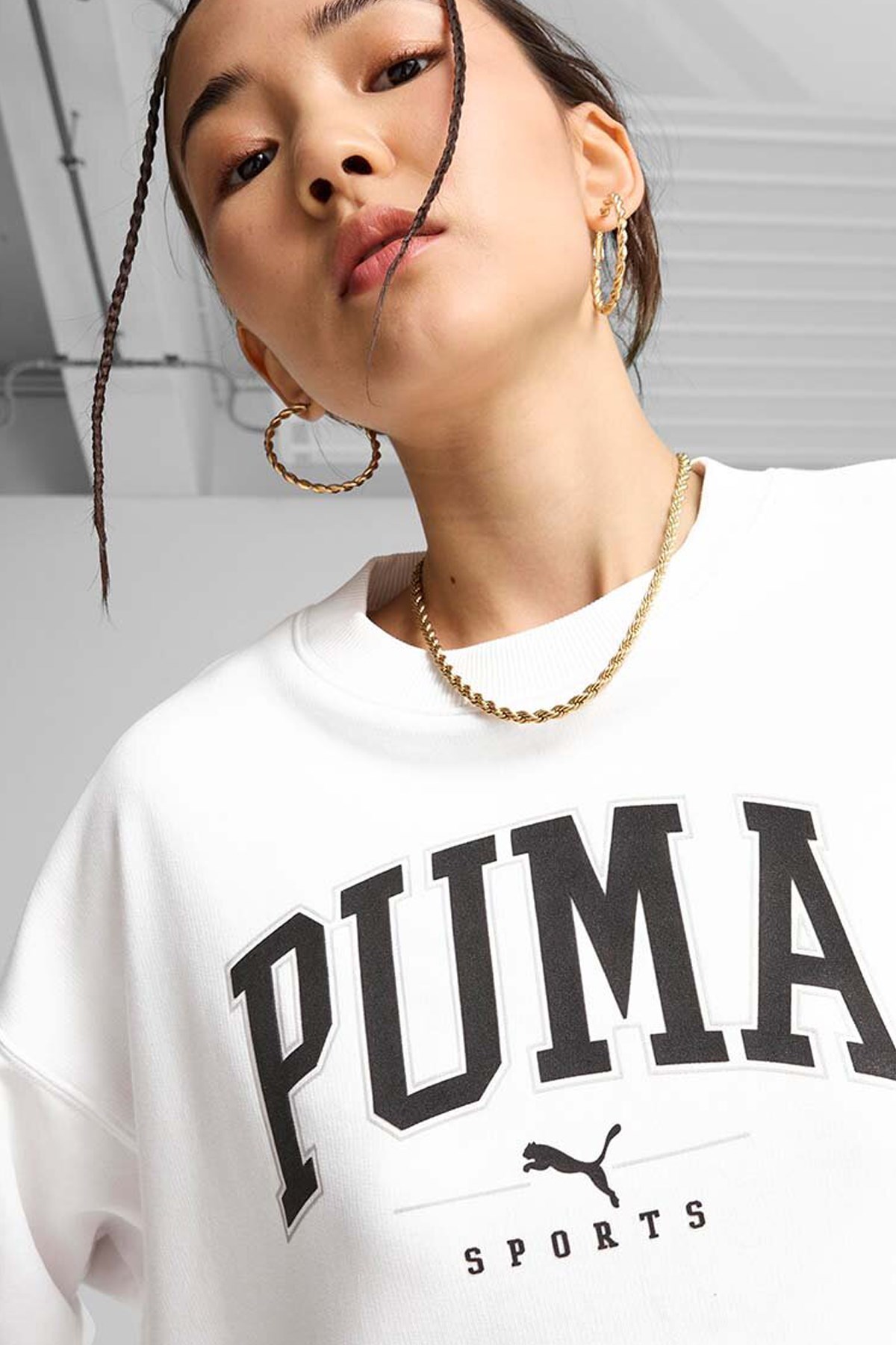 Puma Squad Kadın Sweatshirt 68249302 Beyaz