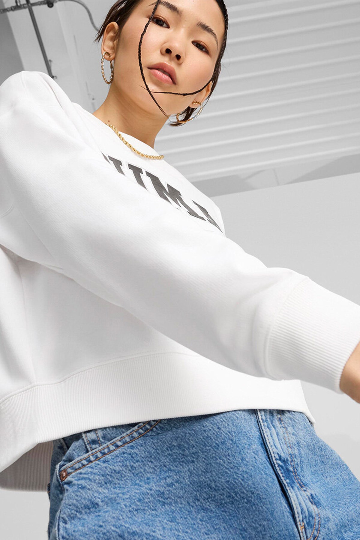 Puma Squad Kadın Sweatshirt 68249302 Beyaz