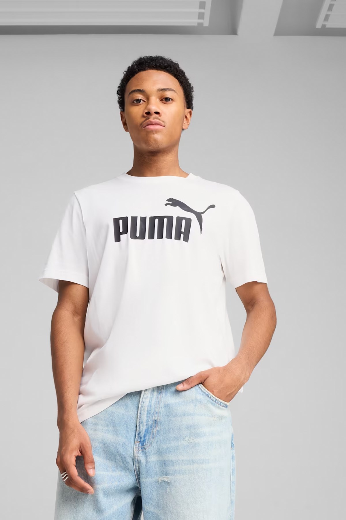 Puma Ess No. 1 Logo Unisex Tişört 68253202 Beyaz