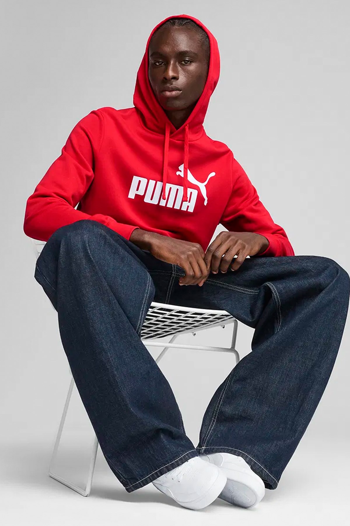 Puma Ess No. 1 Logo Erkek Sweatshirt Kırmızı