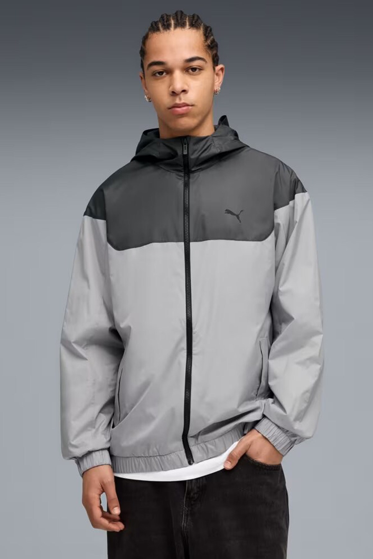 Puma Ess Relaxed Erkek Rüzgarlık Gri