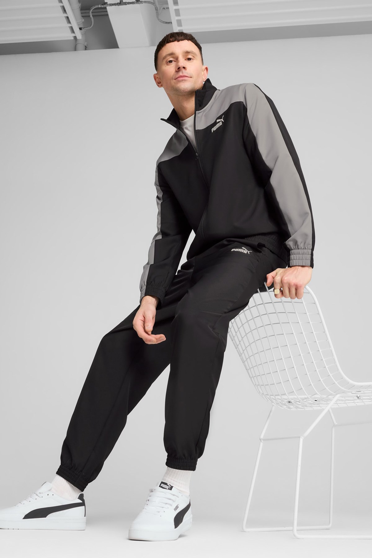 Puma Woven Colorblock Erkek Eşofman Takımı 68485601 Siyah
