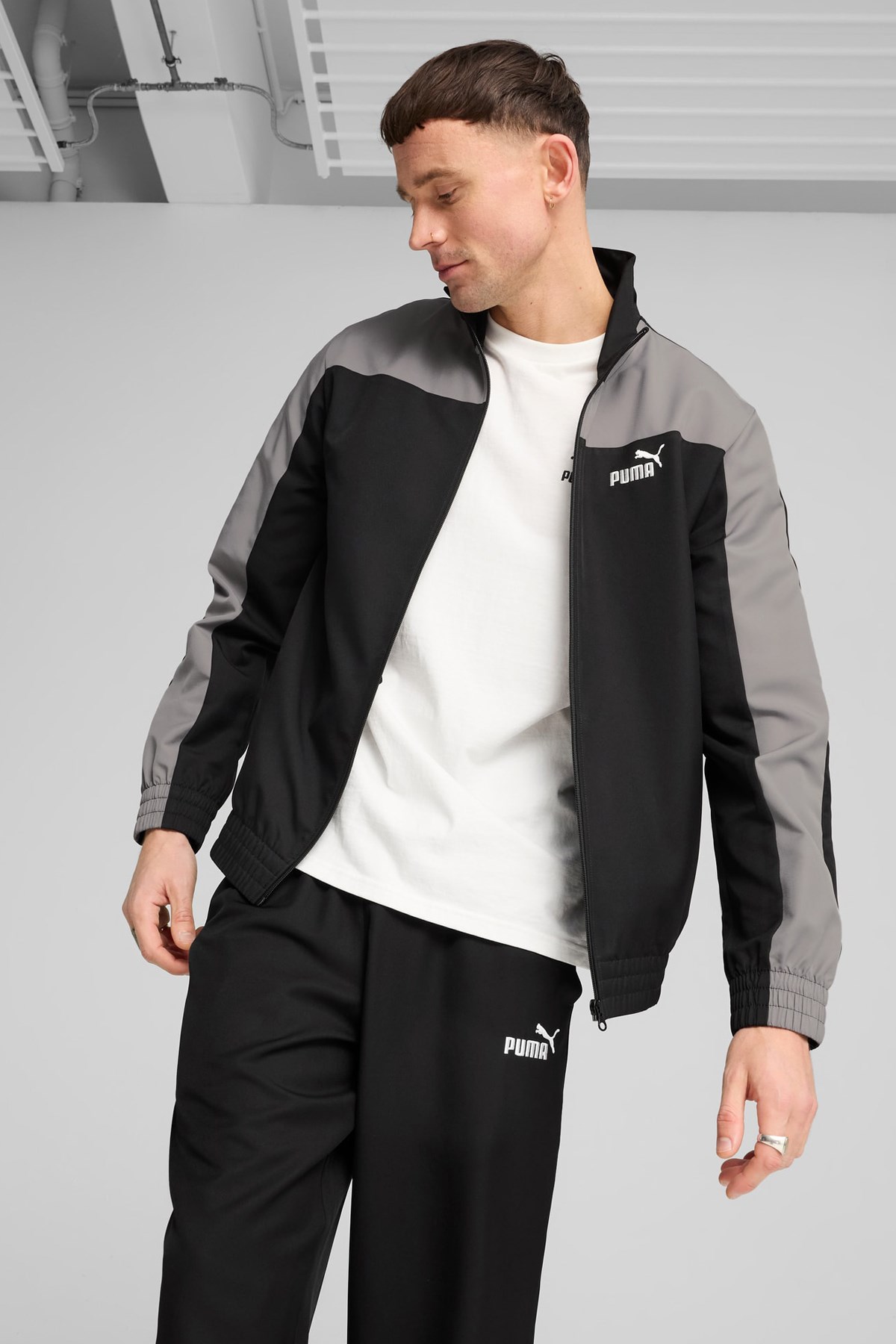 Puma Woven Colorblock Erkek Eşofman Takımı 68485601 Siyah