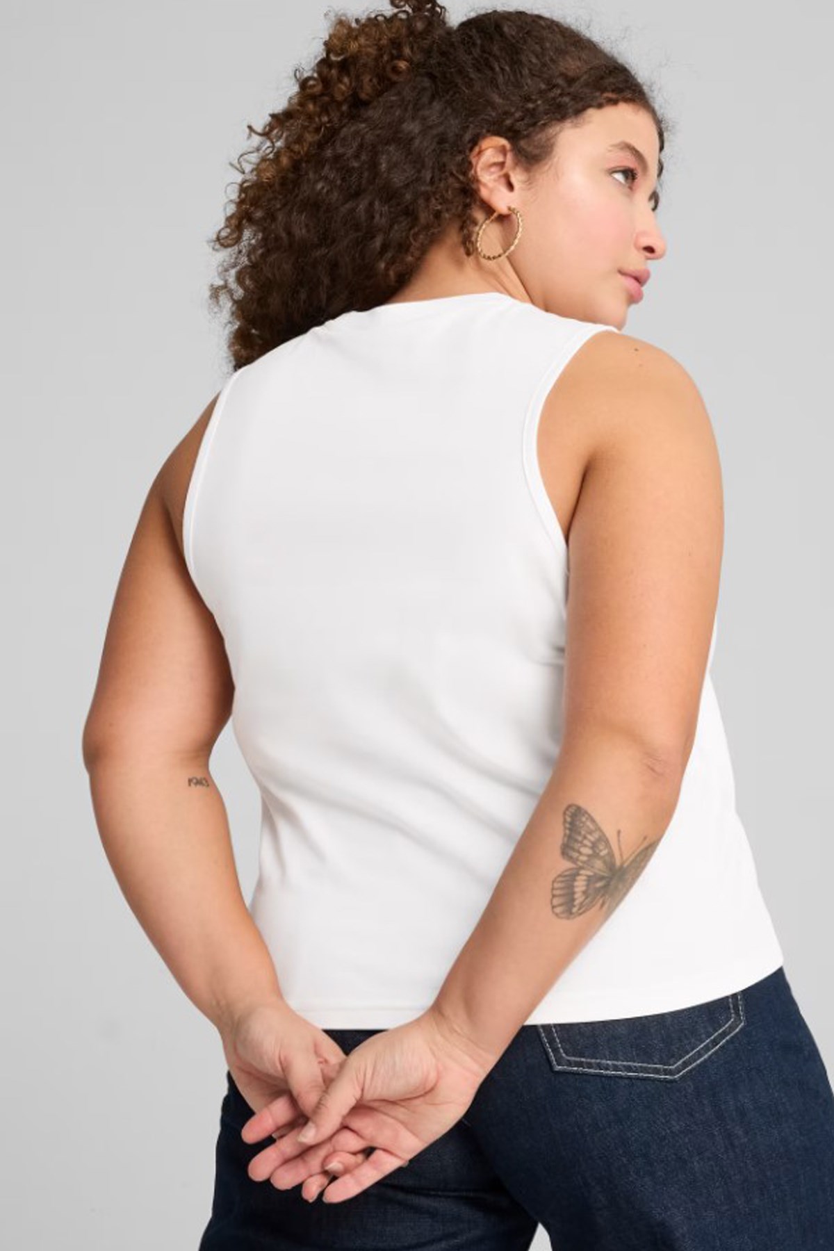 Puma Ess No. 1 Logo Slim Tank Kadın Atlet 68496802 Beyaz