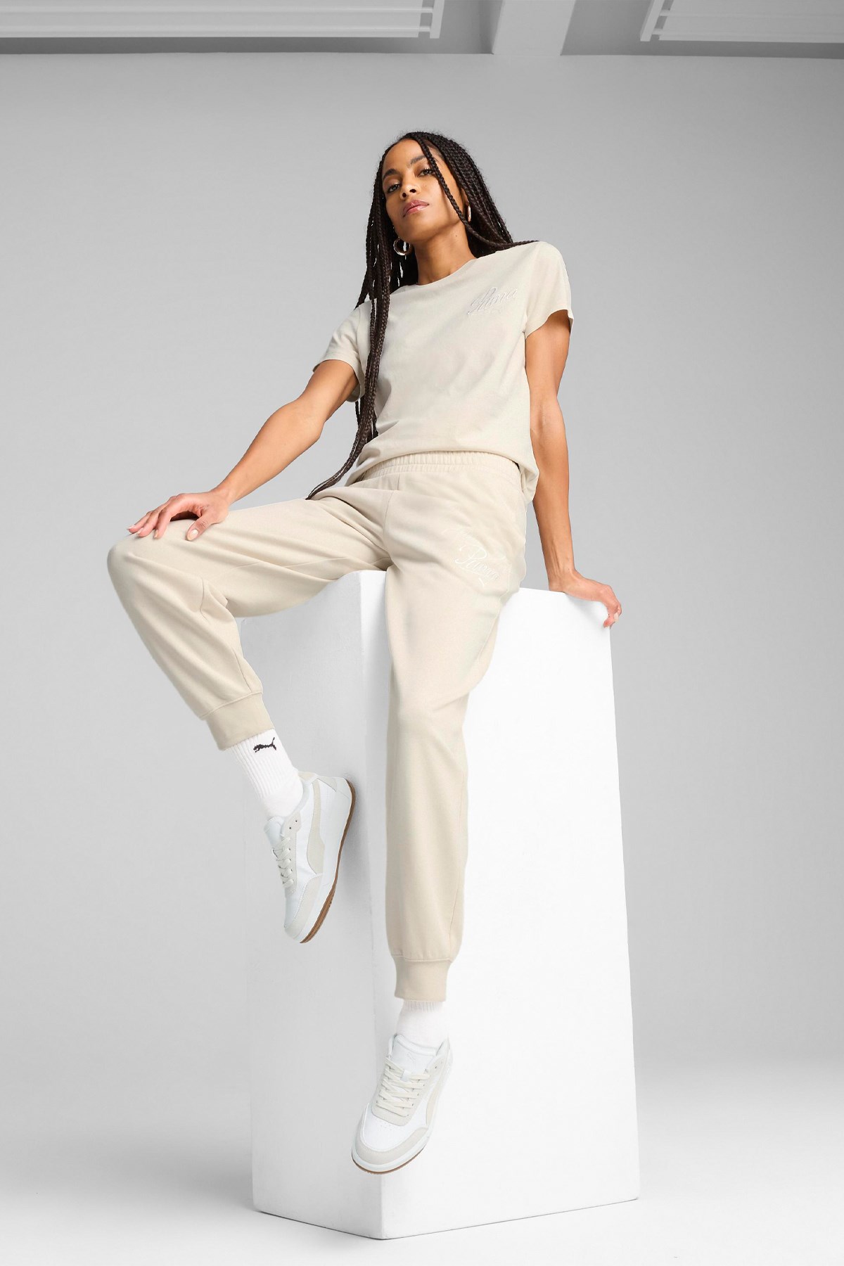 Puma Script Comfort Kadın Eşofman Altı 68498587 Bej