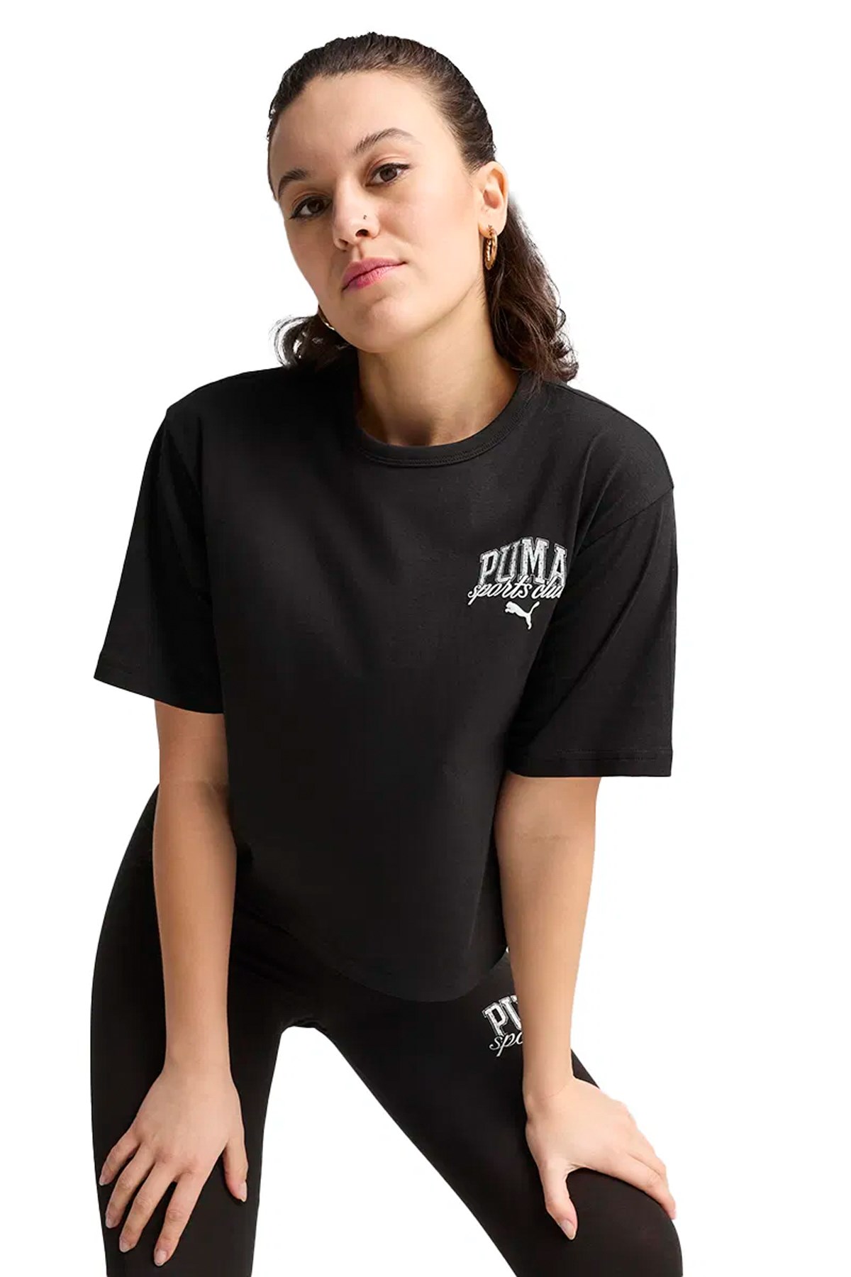 Puma Class Relaxed Crop Kadın Tişört 68503001 Siyah