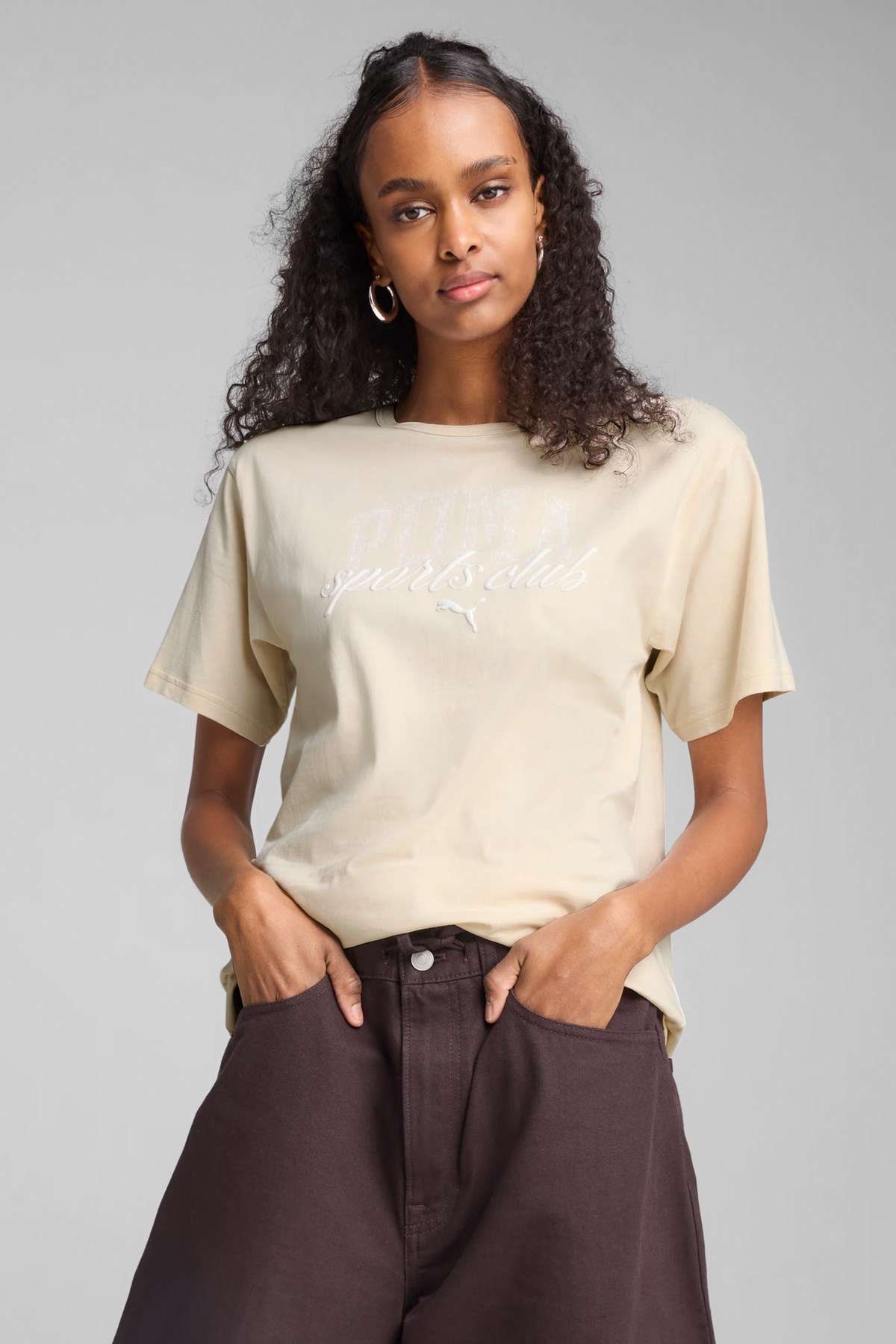 Puma Class Relaxed Kadın Tişört 68503187 Bej