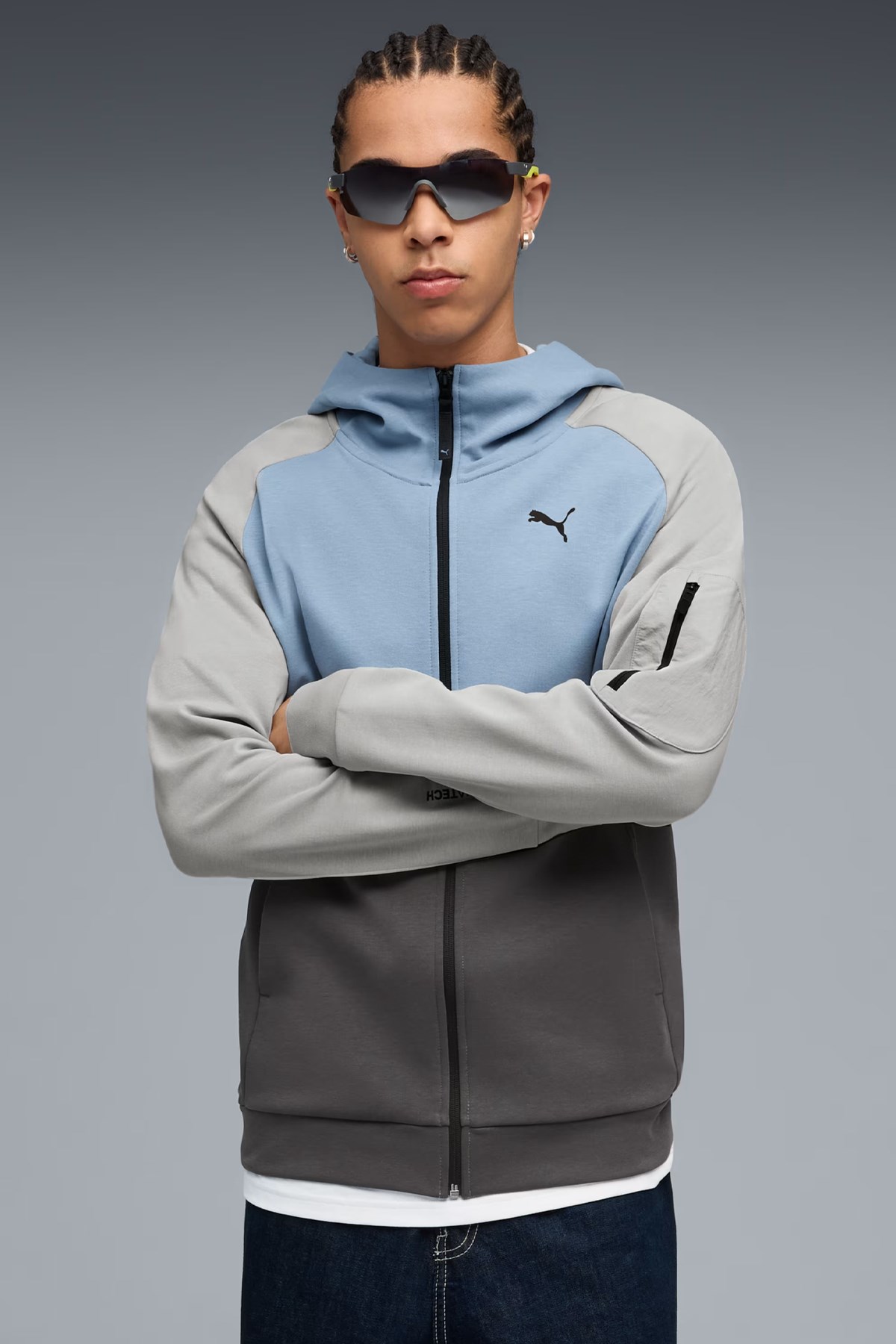 Puma Pumatech Fz Erkek Sweatshirt Mavi