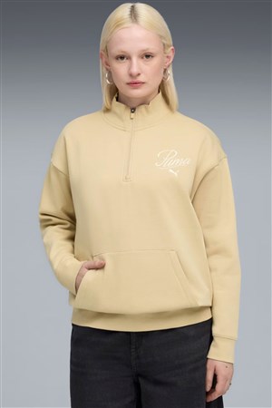 Puma Ess Scrıpt Half-Zip Crew Kadın Sweatshirt 68807383
