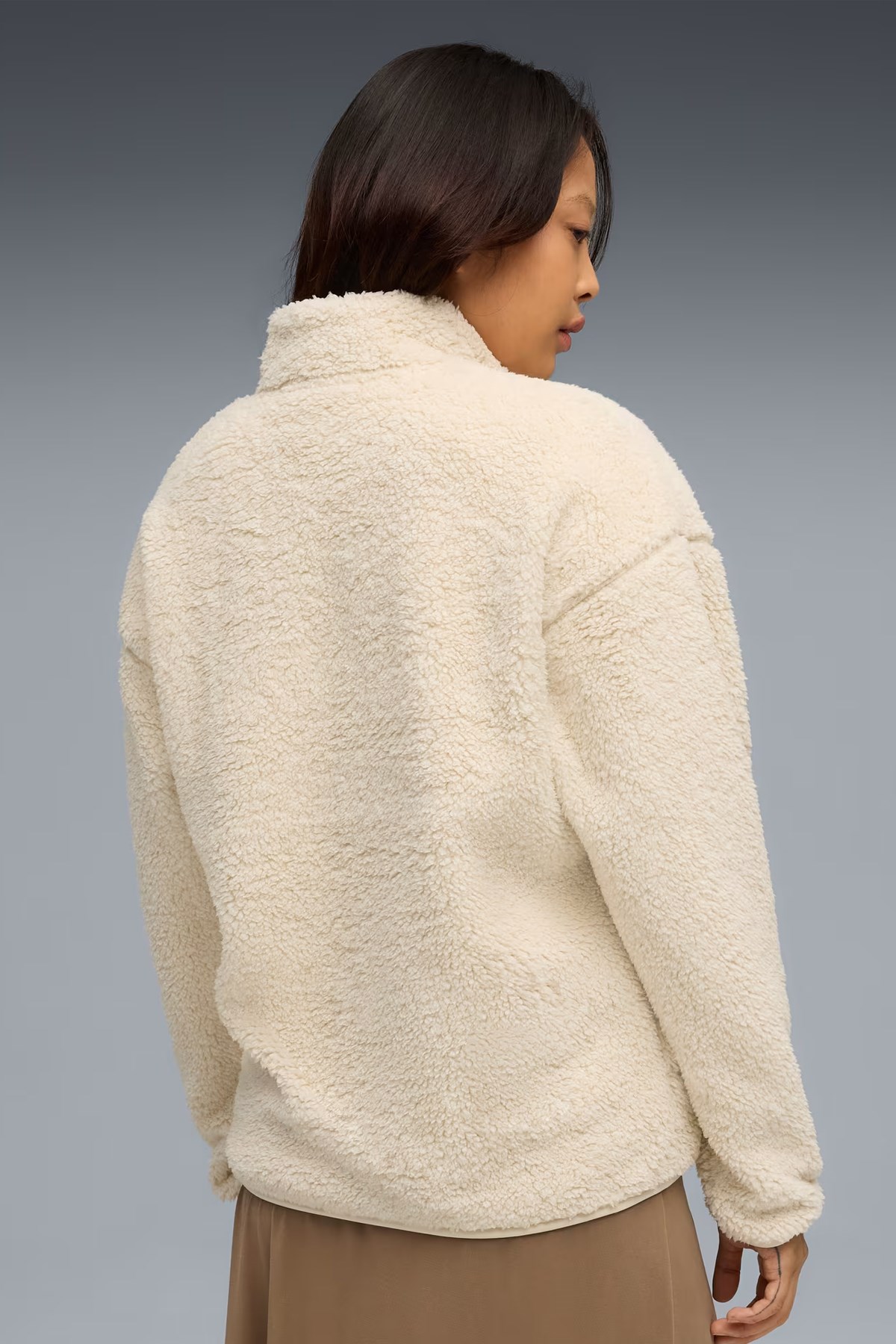 Puma Ess Elevated Half-Zip Kadın Sweatshirt Bej