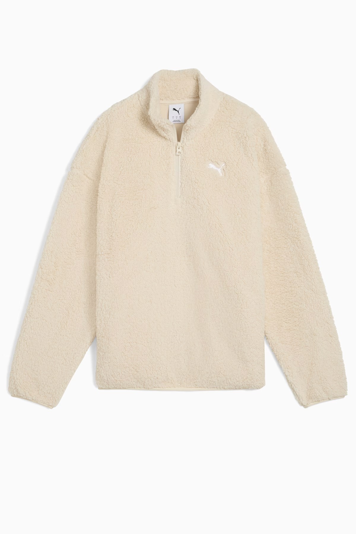 Puma Ess Elevated Half-Zip Kadın Sweatshirt Bej