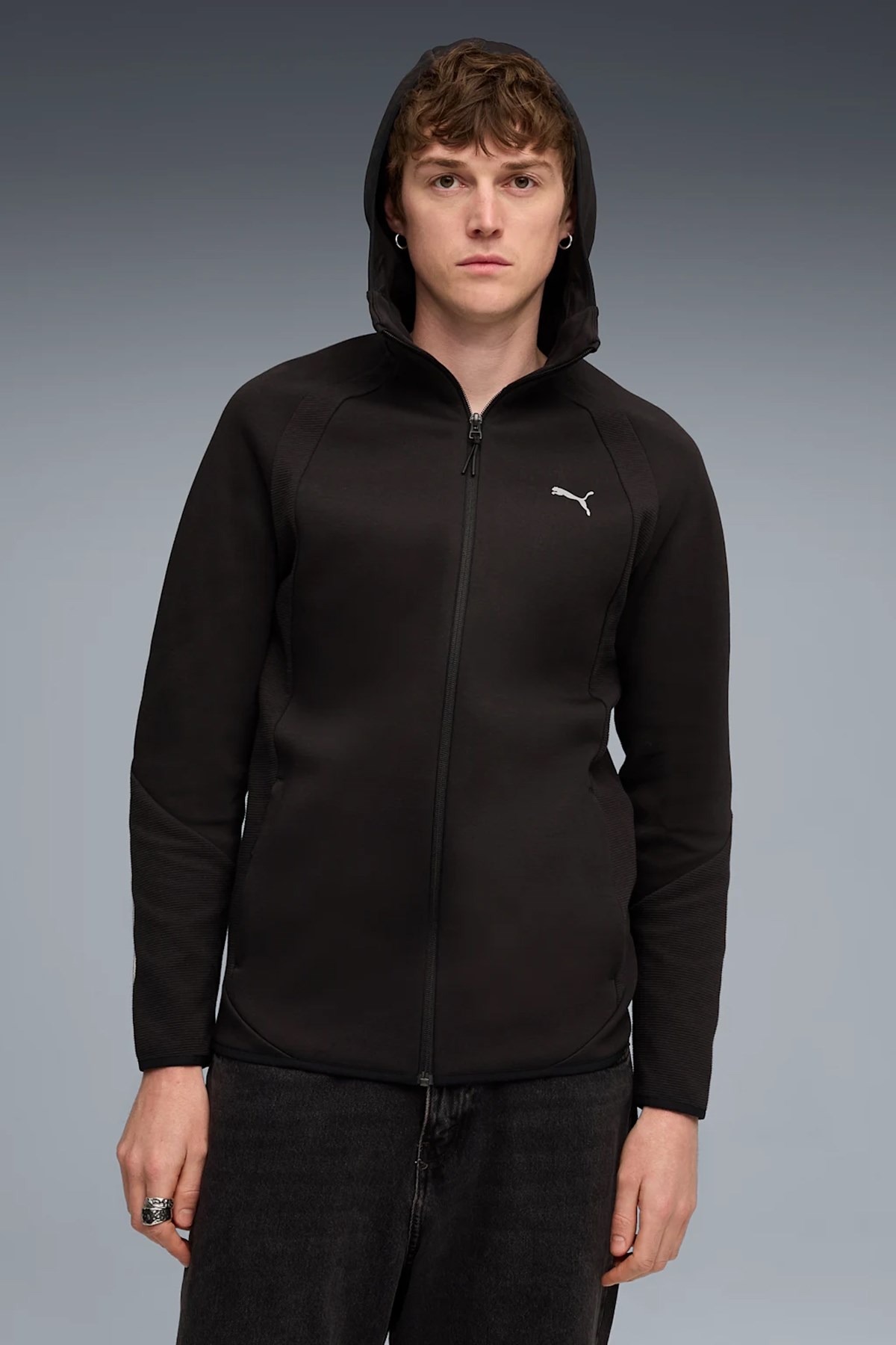 Puma Evostripe Erkek Sweatshirt Siyah