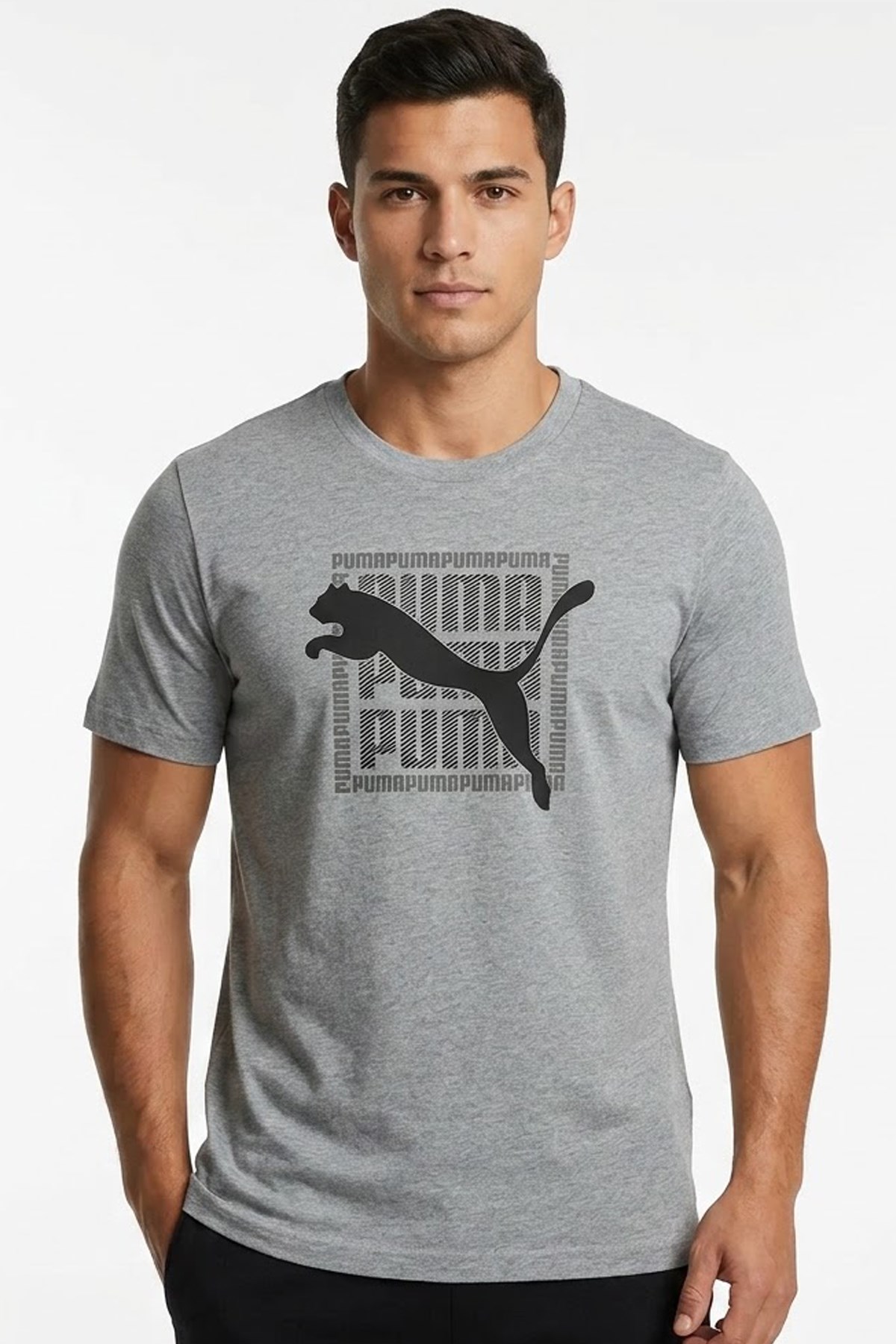 Puma Graphic Erkek Tişört 69177503 Gri