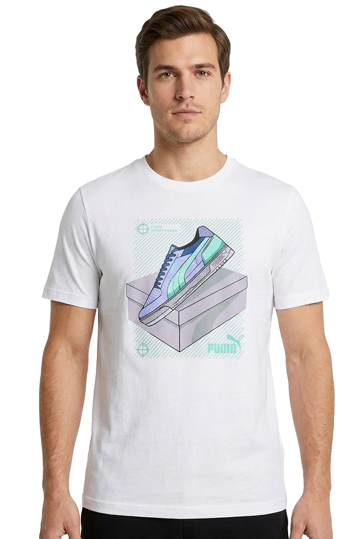 Puma Graphic Erkek Tişört 69177702 Beyaz