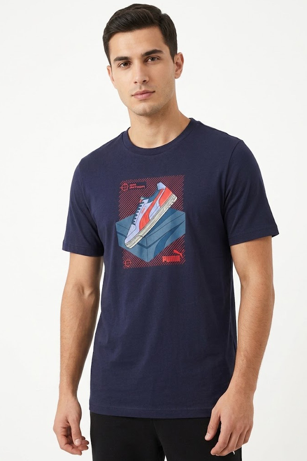 Puma Graphic Erkek Tişört 69177716 Lacivert