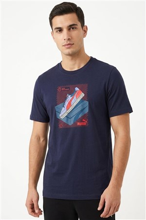 Puma Graphic Erkek Tişört 69177716 Lacivert