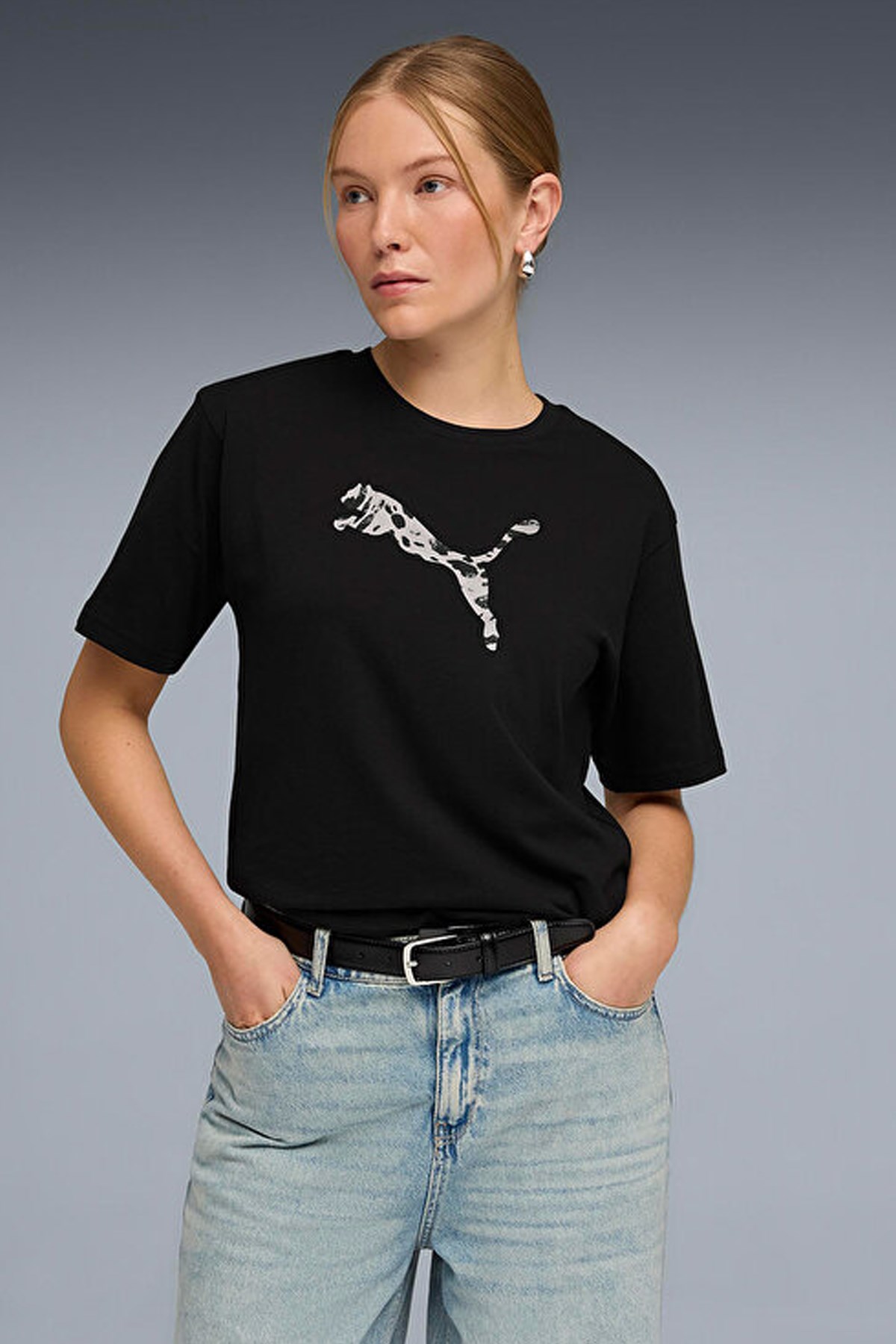 Puma Ess Graphic Animal Kadın Tişört 69182101 Siyah