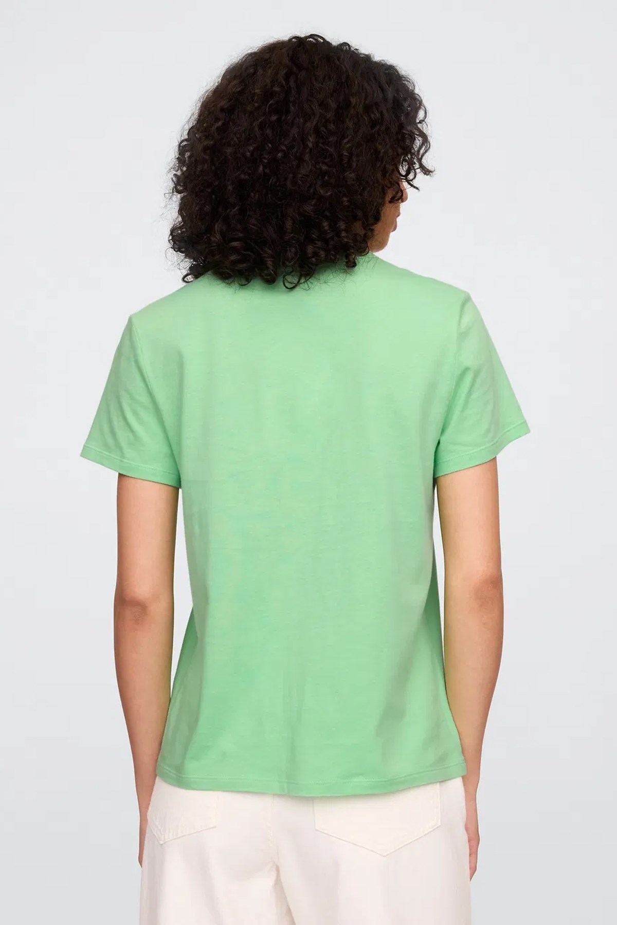 Gap V-SS Fav Crew Solid Kadın Tişört Yeşil