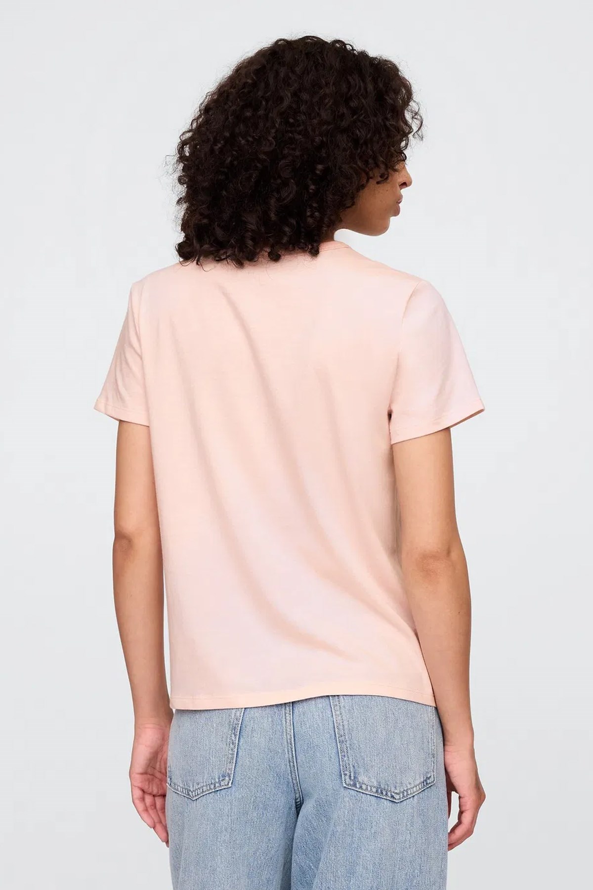 Gap V-SS Fav Crew Solid Kadın Tişört Pembe