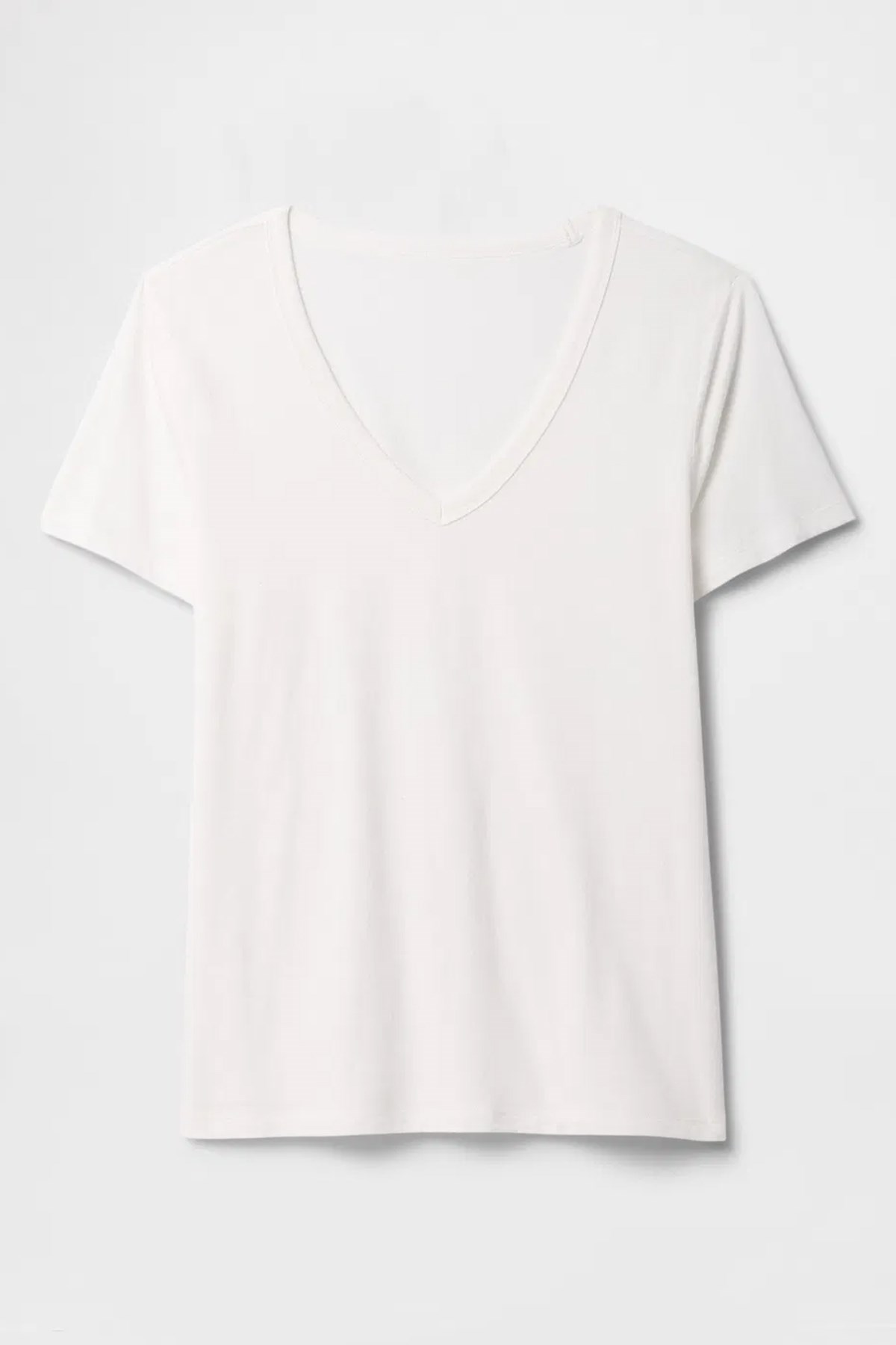 Gap V-SS Fav V Solid Kadın Tişört Beyaz