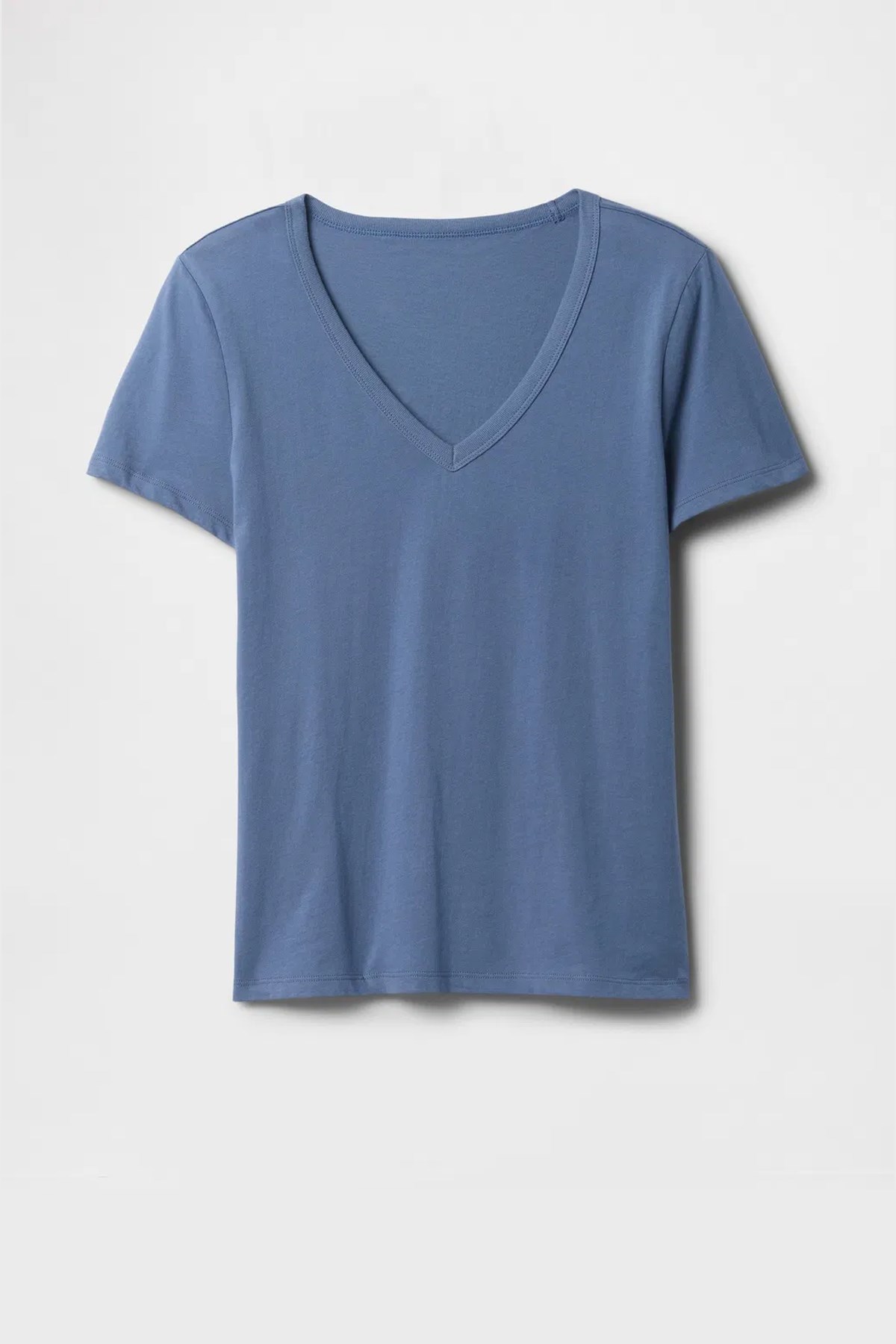 Gap V-SS Fav V Solid Kadın Tişört Mavi