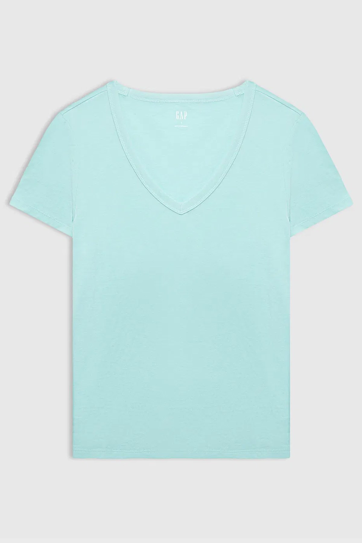 Gap V-SS Fav V Solid Kadın Tişört Mavi