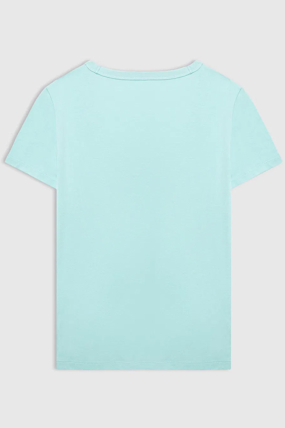 Gap V-SS Fav V Solid Kadın Tişört Mavi