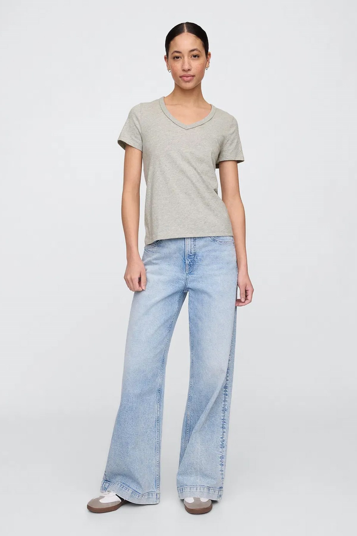 Gap V-SS Fav V Solid Kadın Tişört Çok Renkli
