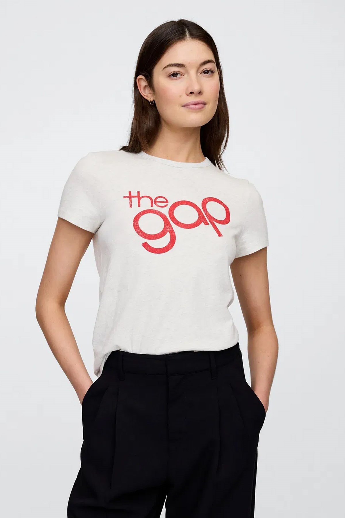 Gap V-Frch Fav Kadın Tişört Gri