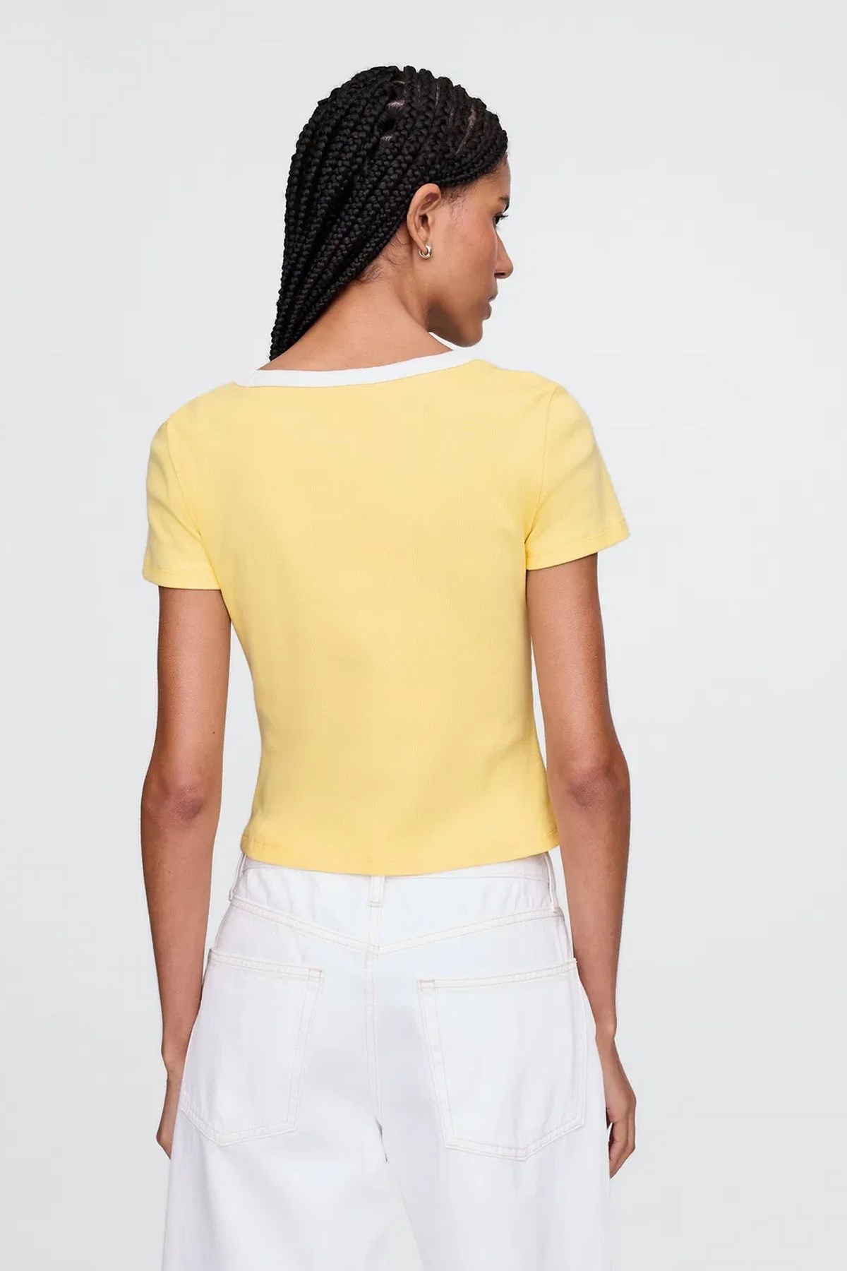 Gap V-Jpn Ss Small Logo Kadın Tişört Sarı